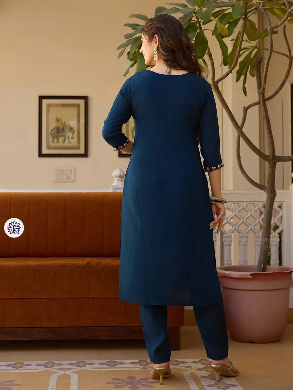 Viscose Chanderi Hand Work Kurti Bottom With Dupatta