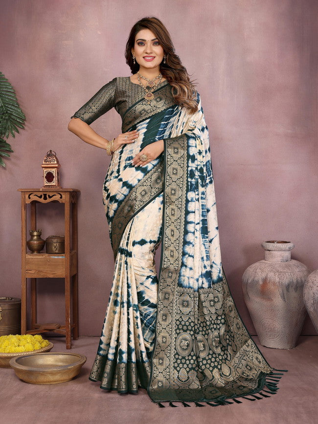 Simran Satin Silk Sibori Printed Saree