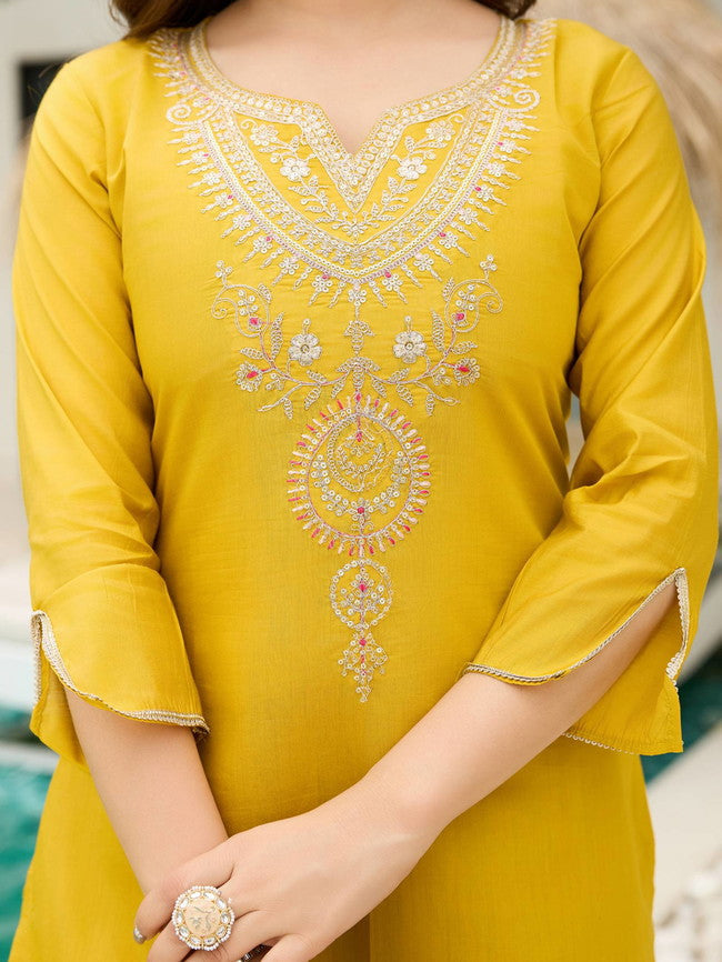 Viscose Embroidery Worked Kurti Set