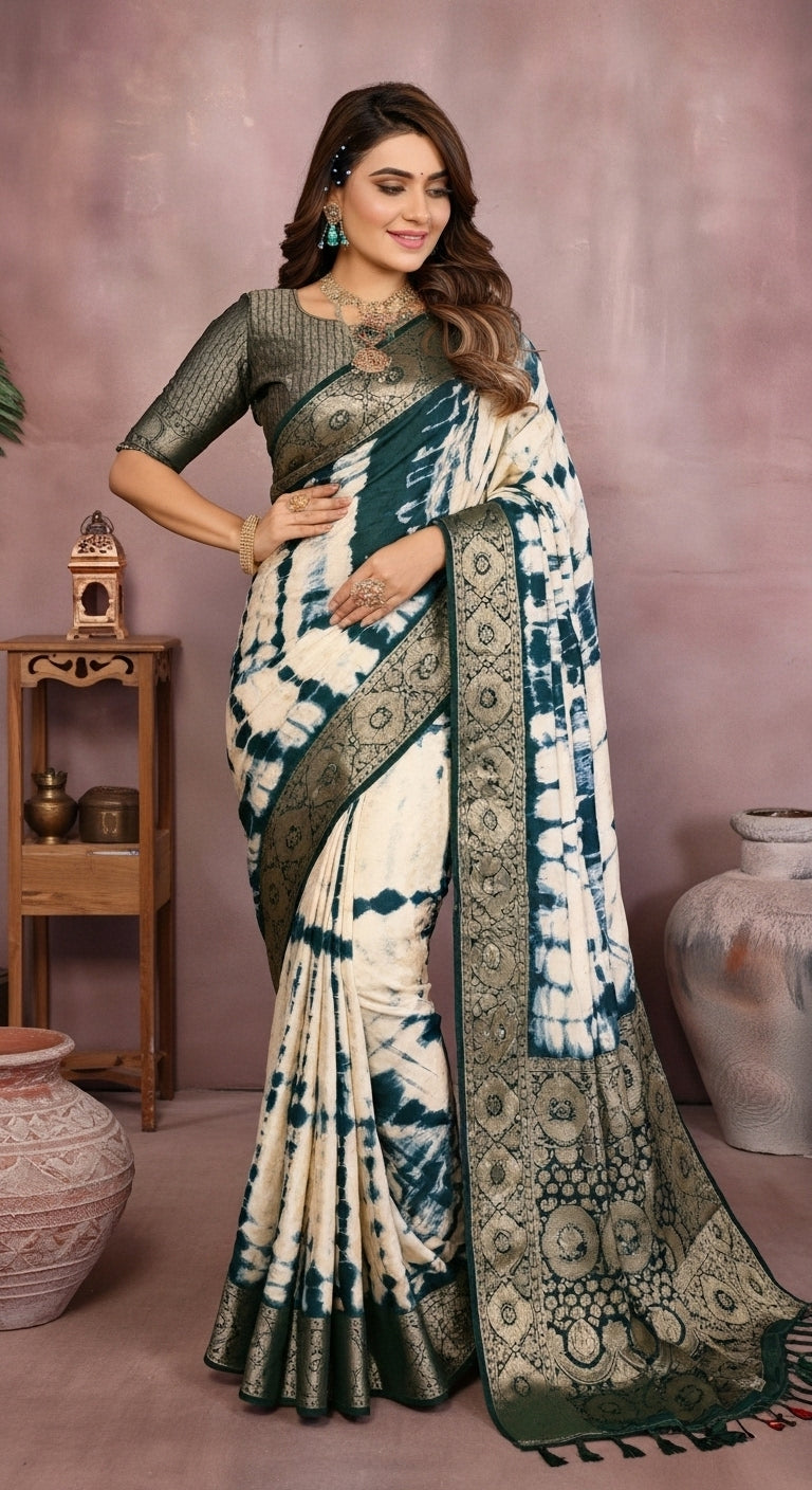 Simran Satin Silk Sibori Printed Saree