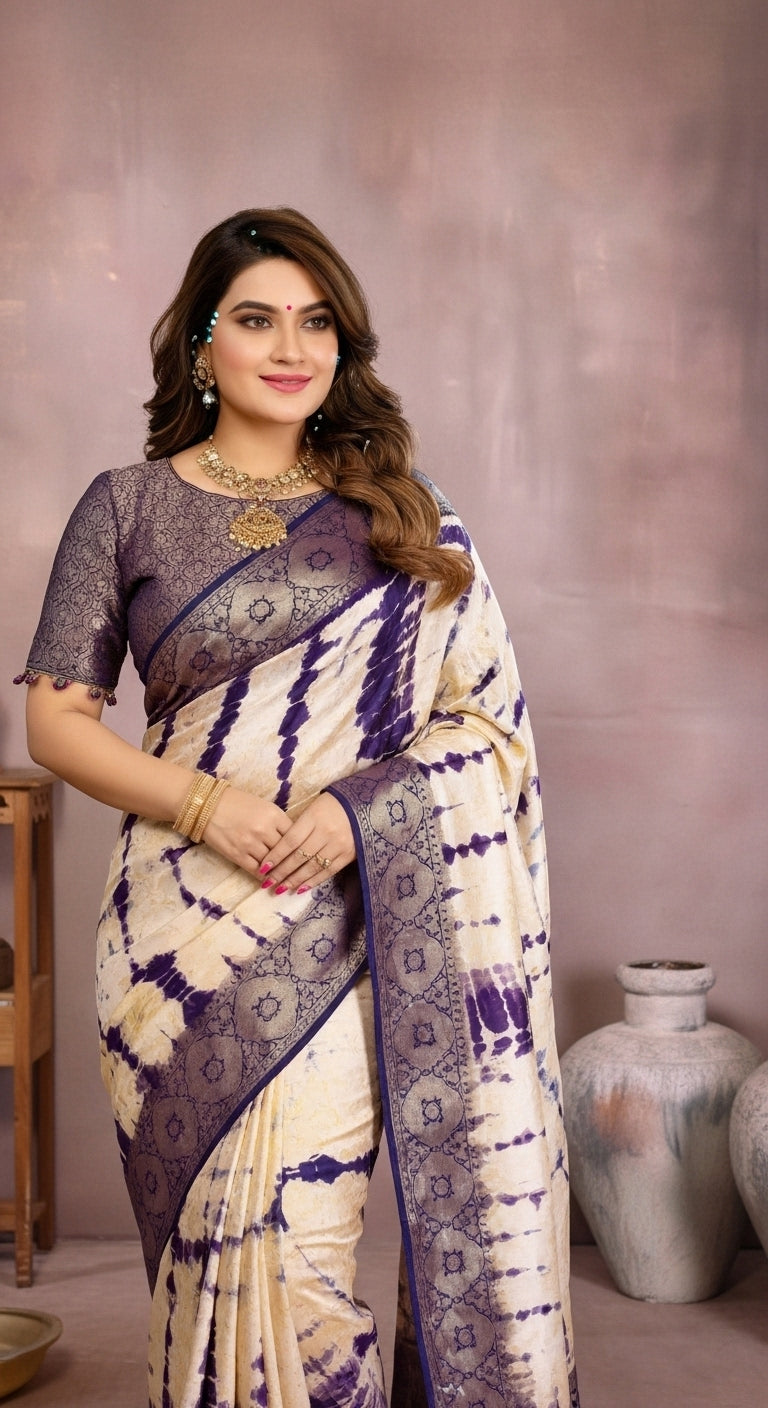 Simran Satin Silk Sibori Printed Saree