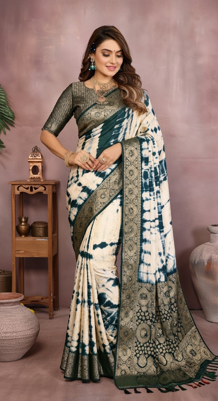 Simran Satin Silk Sibori Printed Saree
