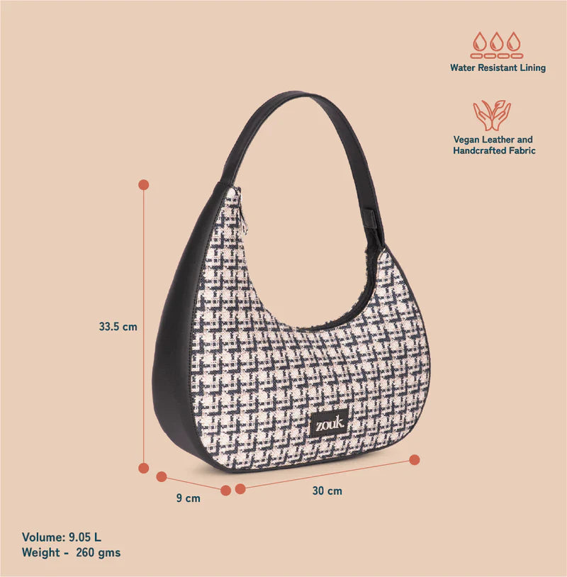 Zouk Handcrafted Mandala Print Baguette Sling Bag